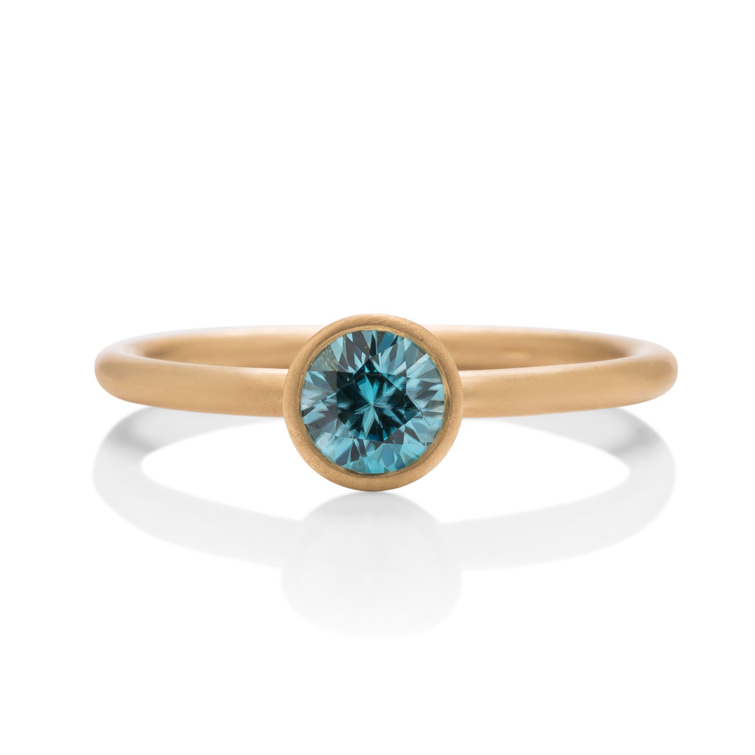 Round Blue Zircon Yumdrop Ring - Charles Koll Jewellers