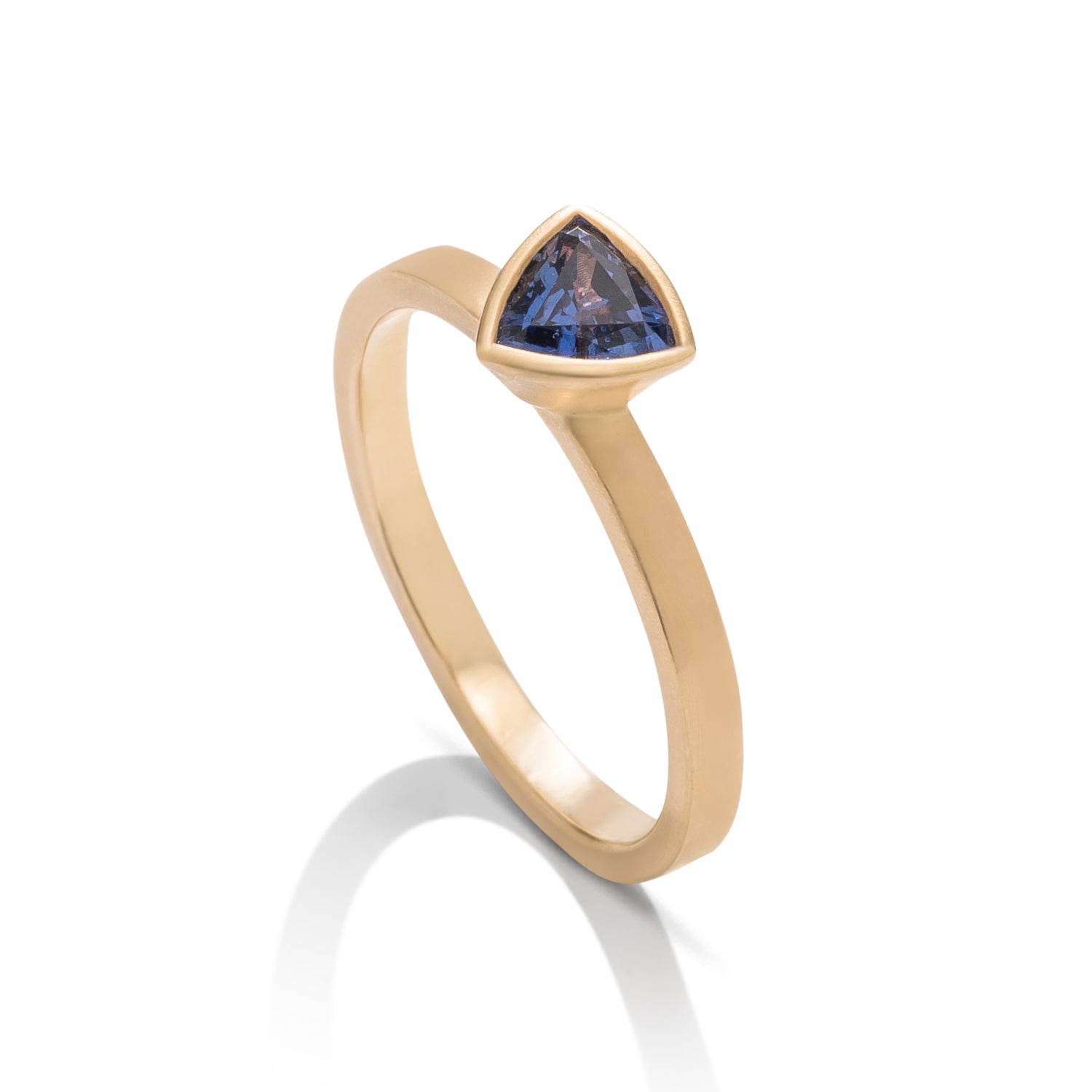 Blue Sapphire Trillion Yumdrop Ring - Charles Koll Jewellers