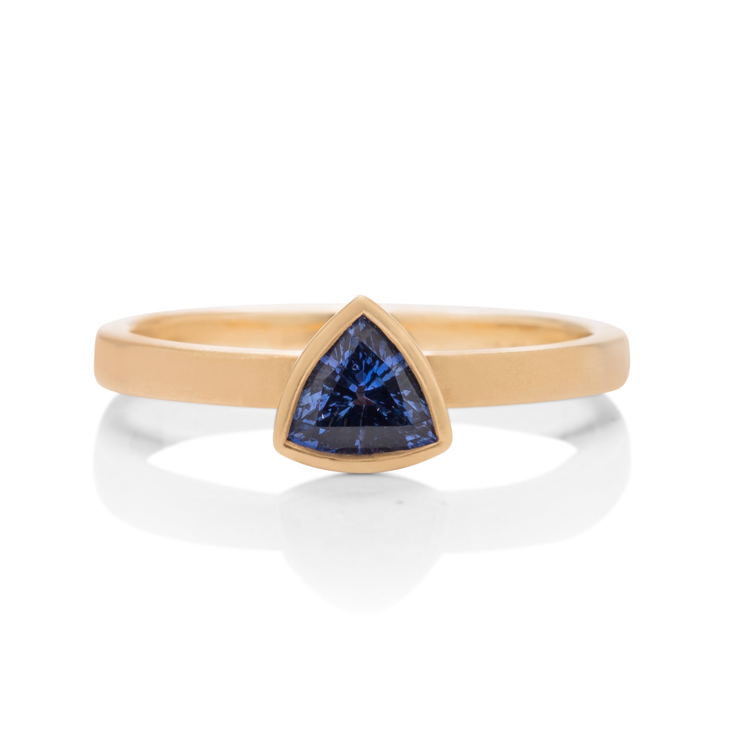 Blue Sapphire Trillion Yumdrop Ring - Charles Koll Jewellers
