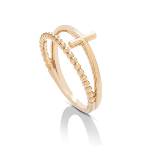 Double Band Cross Ring - Charles Koll Jewellers