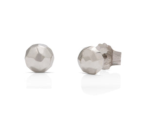 Platinum Faceted Ball Earrings - Charles Koll Jewellers
