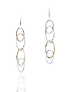 Two-Tone Oval Link Drops - Charles Koll Jewellers