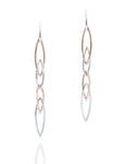 Two-Tone Marquise Link Drop Earrings - Charles Koll Jewellers