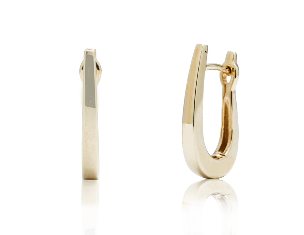 Yellow Gold Tapered Hoop - Charles Koll Jewellers