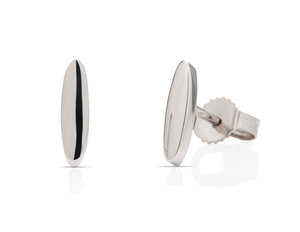 White Gold Oval Stud Earrings - Charles Koll Jewellers