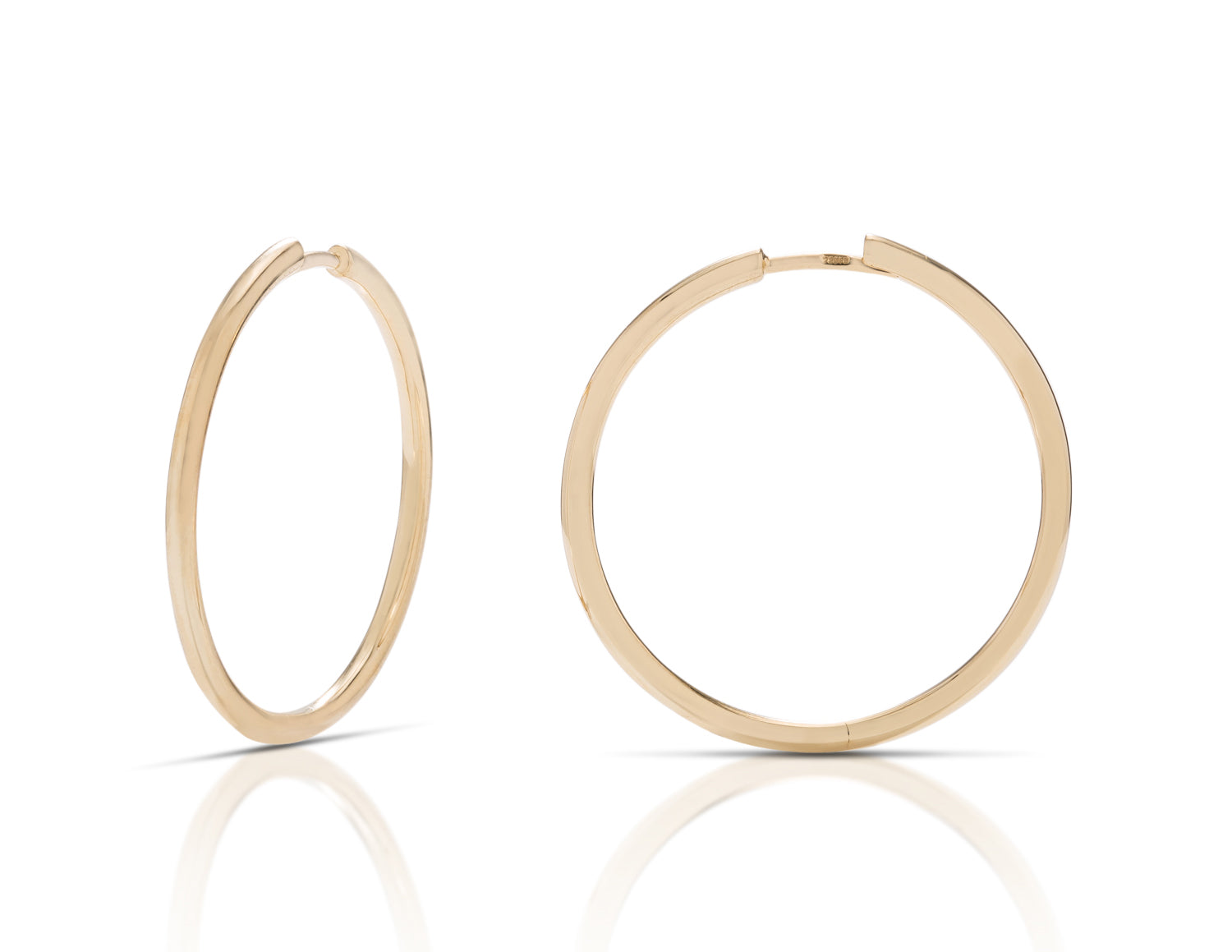 1 1/4 Inch Yellow Gold Earrings - Charles Koll Jewellers