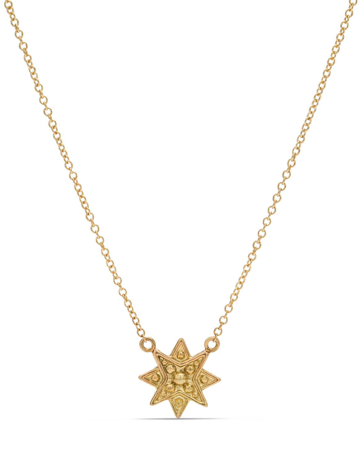 18K Gold Granulated Star Pendant - Charles Koll Jewellers