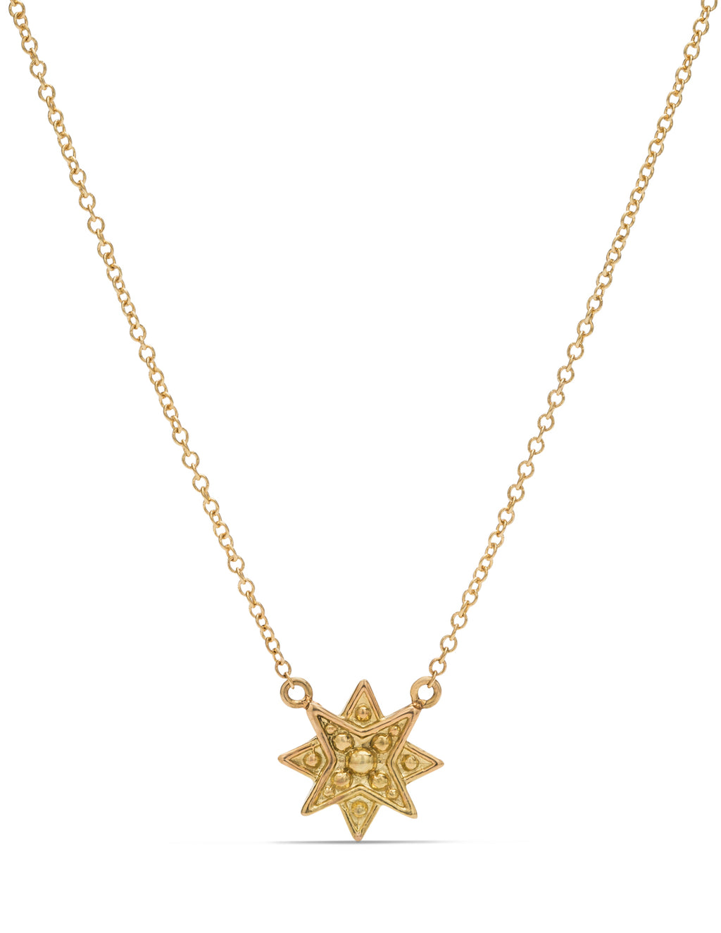 18K Gold Granulated Star Pendant - Charles Koll Jewellers