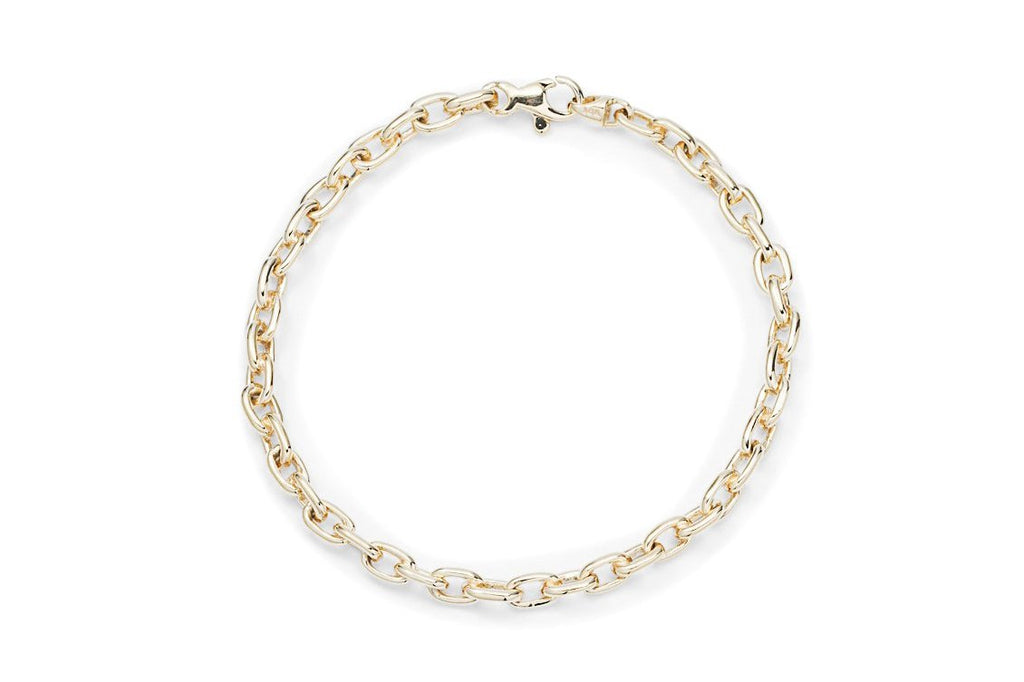 Yellow Gold Solid Link Bracelet - Charles Koll Jewellers