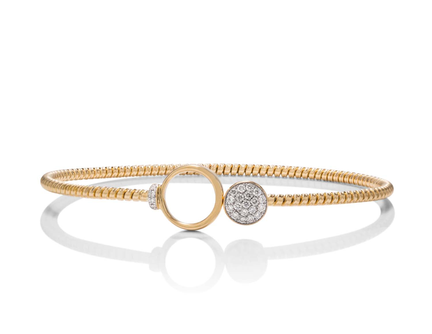 Diamond Accent Yellow Gold Bangle Bracelet - Charles Koll Jewellers