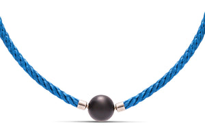 Blue Stainless Steel Twisted Cable Necklace - Charles Koll Jewellers