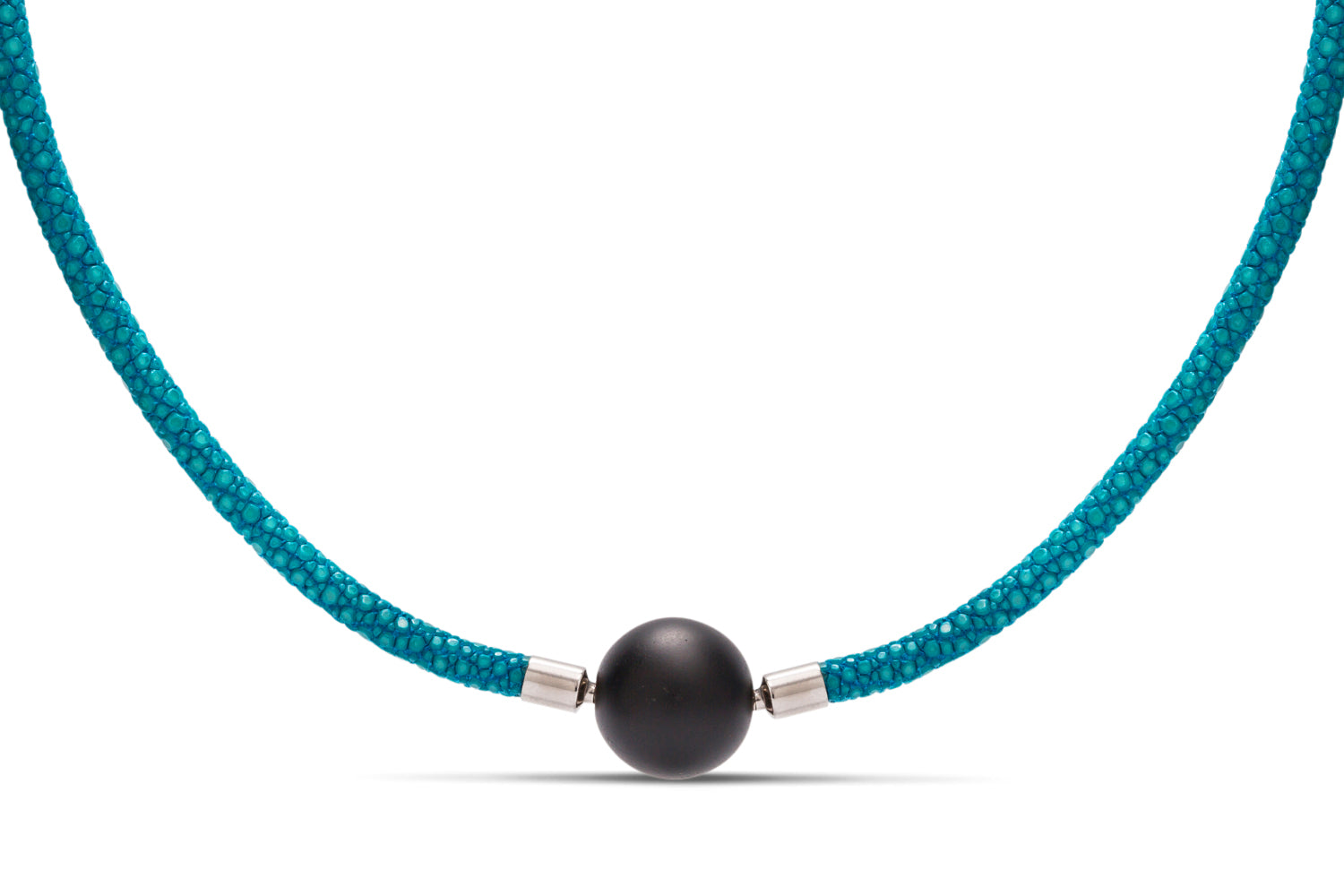 Aqua Blue Stingray Leather Necklace - Charles Koll Jewellers