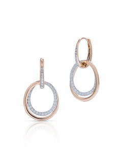 Two-Tone Diamond Circle Earrings - Charles Koll Jewellers