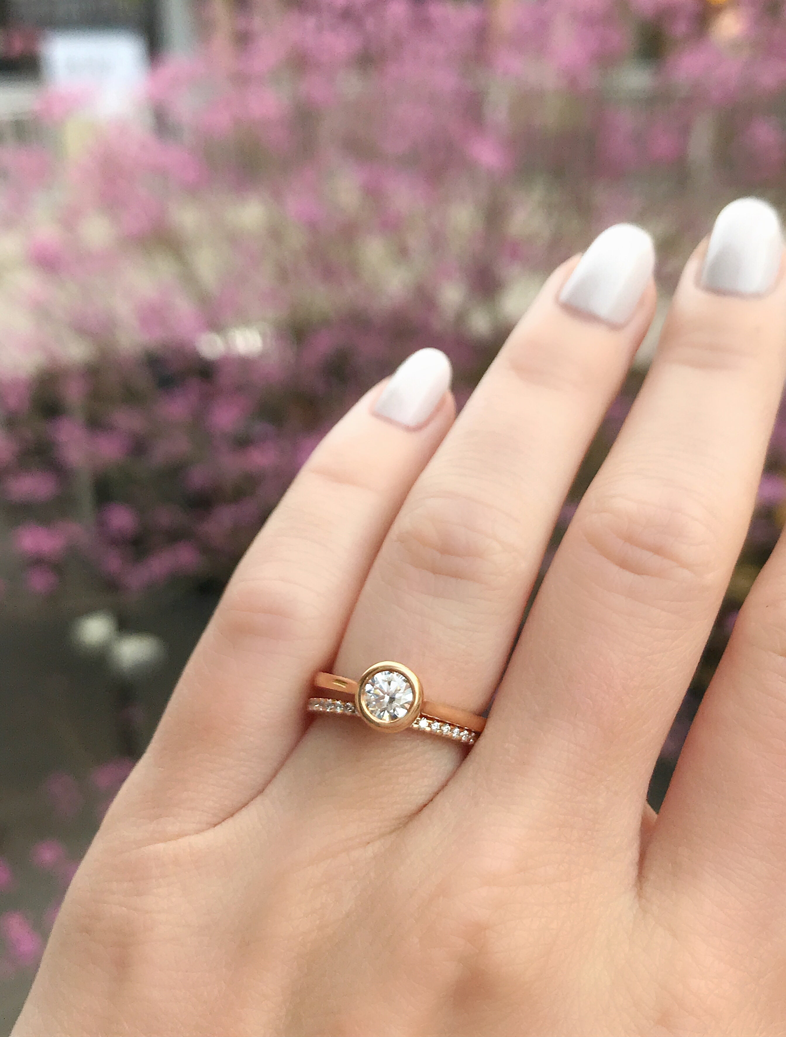 Rose Gold Bezel Solitaire Engagement Ring - Charles Koll Jewellers