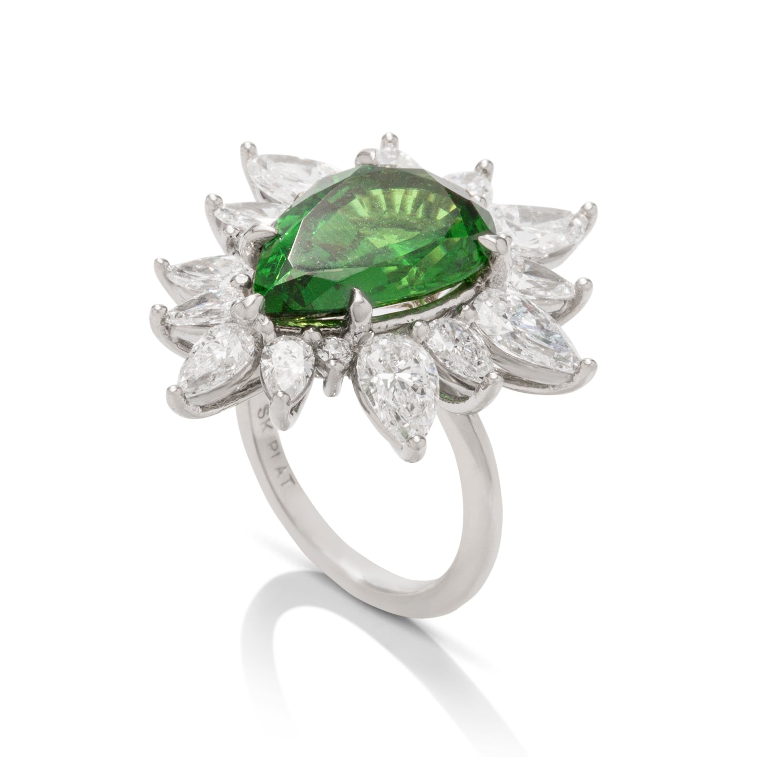 Custom Tsavorite and Diamond Ring - Charles Koll Jewellers