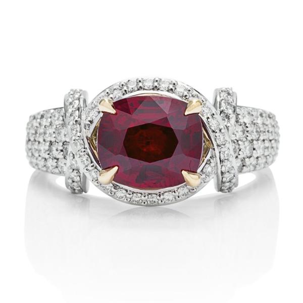 3.56 ct Burmese Ruby and Diamond Ring - Charles Koll Jewellers